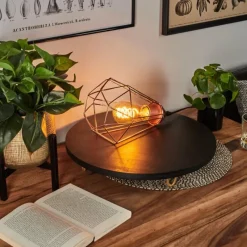 Lampes Vintages & Rétros-hofstein Lampe de table Cenova Cuivre, 1 lumière