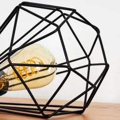 Lampes Industrielles-hofstein Lampe de table Cenova Noir, 1 lumière