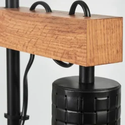 Lampes Dorées-hofstein Lampe de table Chabian Brun, Couleur bois, Noir, 1 lumière