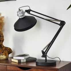 Lampes Industrielles-hofstein Lampe de table Chara Noir, Argenté, 1 lumière