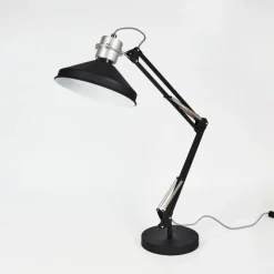 Lampes Industrielles-hofstein Lampe de table Chara Noir, Argenté, 1 lumière