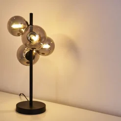 Suspension Verre Fumé-hofstein Lampe de table Chehalis LED Noir, 4 lumières