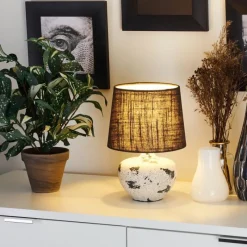 Lampes En Tissu-hofstein Lampe de table Chihul Noir, Blanc, 1 lumière