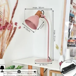 Luminaires Scandinaves-hofstein Lampe de table Chipou Rose, Rose, 1 lumière