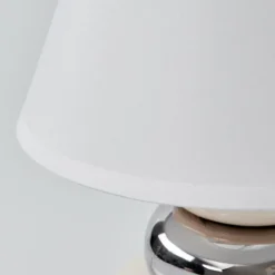 Lampes En Tissu-hofstein Lampe de table Chrouy Beige, Chrome, 1 lumière