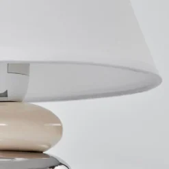 Lampes En Tissu-hofstein Lampe de table Chrouy Beige, Chrome, 1 lumière