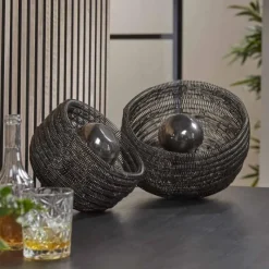 hofstein Lampe de table Coil Brun foncé, Nickel mat, 1 lumière* Lampes À Poser