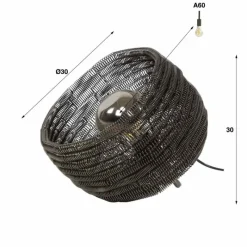 hofstein Lampe de table Coil Brun foncé, Nickel mat, 1 lumière* Lampes À Poser