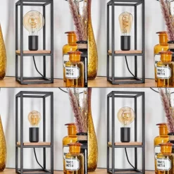 Style Boho-Chic-hofstein Lampe de table Colebrook Écru, Noir, 1 lumière