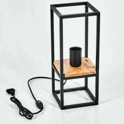 Style Boho-Chic-hofstein Lampe de table Colebrook Écru, Noir, 1 lumière