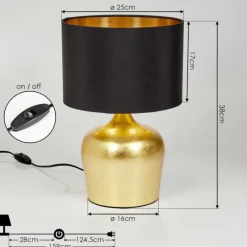 Lampes En Tissu-hofstein Lampe de table Corcovada Or, 1 lumière