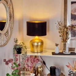 Lampes En Tissu-hofstein Lampe de table Corcovada Or, 1 lumière