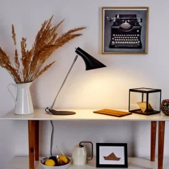 hofstein Lampe de table Corralcay Chrome, Noir, 1 lumière