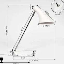 Lampes Industrielles-hofstein Lampe de table Corralcay Chrome, Blanc, 1 lumière