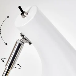 Lampes Industrielles-hofstein Lampe de table Corralcay Chrome, Blanc, 1 lumière