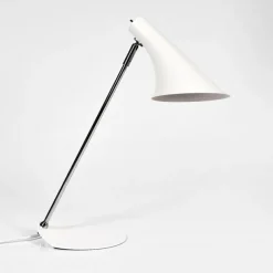 Lampes Industrielles-hofstein Lampe de table Corralcay Chrome, Blanc, 1 lumière