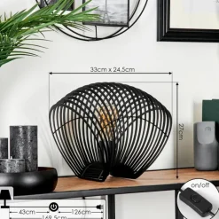 Lampes Industrielles-hofstein Lampe de table Corvallis Noir, 1 lumière