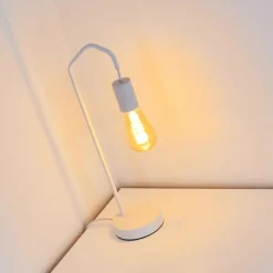 Lampes Industrielles-hofstein Lampe de table Cuyama Blanc, 1 lumière