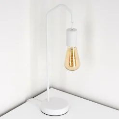 Lampes Industrielles-hofstein Lampe de table Cuyama Blanc, 1 lumière