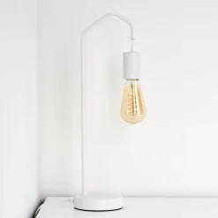 Lampes Industrielles-hofstein Lampe de table Cuyama Blanc, 1 lumière