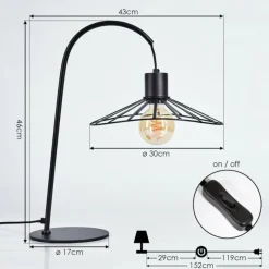 hofstein Lampe de table Daesi Noir, 1 lumière