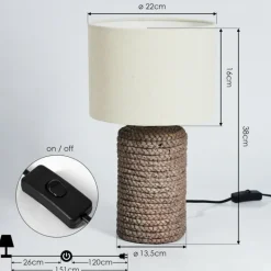 Lampes En Tissu-hofstein Lampe de table Dambrois Brun, Écru, 1 lumière