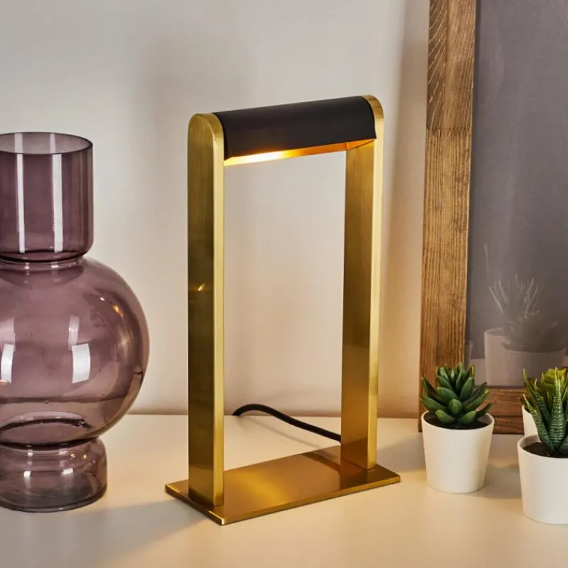 Lampes Dorées-hofstein Lampe de table Denhigh LED Or, Laiton, Noir, 1 lumière