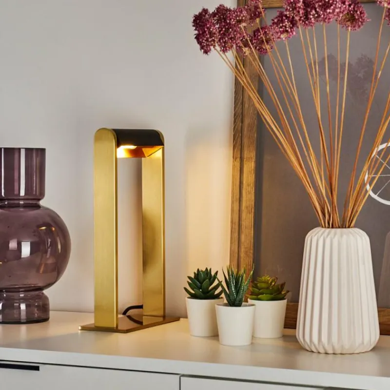 Lampes Dorées-hofstein Lampe de table Denhigh LED Or, Laiton, Noir, 1 lumière