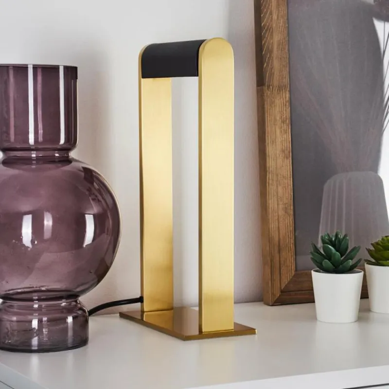 Lampes Dorées-hofstein Lampe de table Denhigh LED Or, Laiton, Noir, 1 lumière