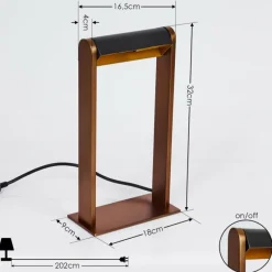 hofstein Lampe de table Denhigh LED Cuivre, Noir, 1 lumière* Lampes À Poser