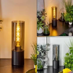 Suspension Verre Fumé-hofstein Lampe de table Dulcita Noir, 1 lumière