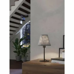 Lampes En Tissu-Luminaires Eglo Lampe de table Eglo ALSAGER Noir, 1 lumière