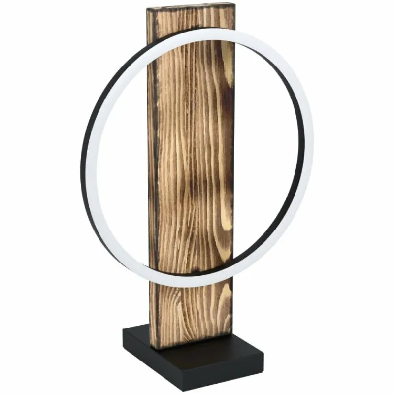 Lampes En Bois-Luminaires Eglo Lampe de table Eglo BOYAL LED Brun, Noir, 1 lumière