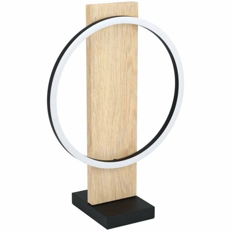 Lampes En Bois-Luminaires Eglo Lampe de table Eglo BOYAL LED Brun, Noir, 1 lumière