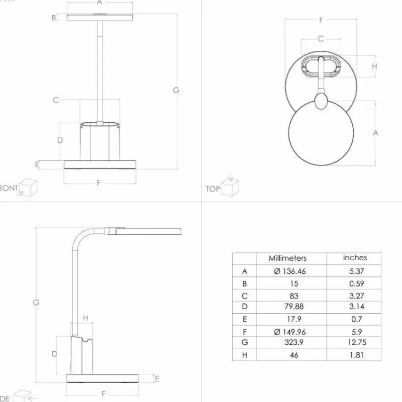 Luminaires Eglo Lampe de table Eglo BROLINI LED Blanc, 1 lumière* Éclairage Led
