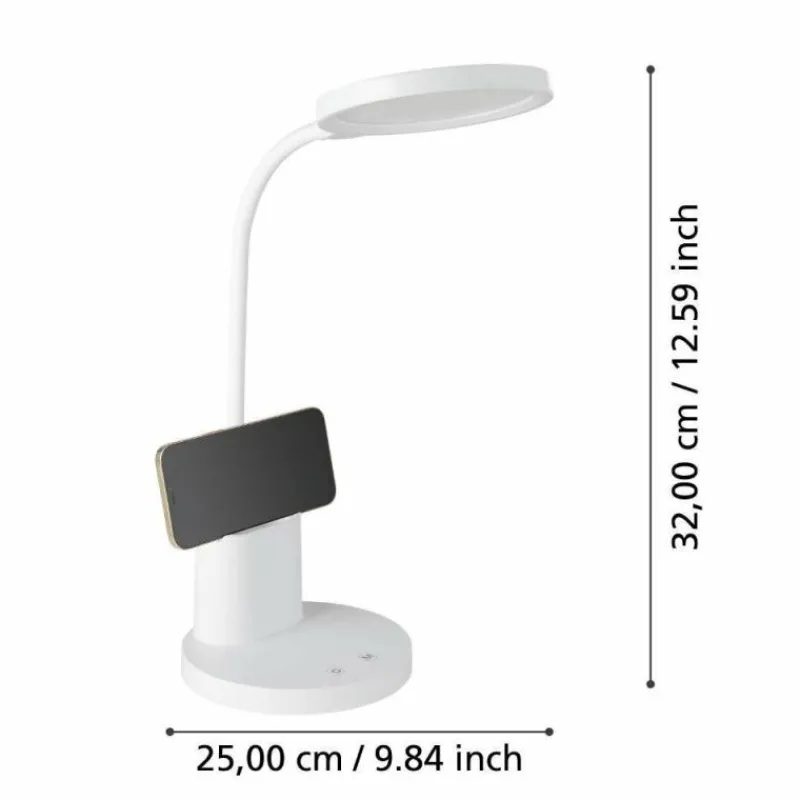 Luminaires Eglo Lampe de table Eglo BROLINI LED Blanc, 1 lumière* Éclairage Led