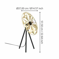 Lampes Dorées-Luminaires Eglo Lampe de table Eglo CASTANUELO Or, Noir, 1 lumière