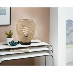 Style Boho-Chic-Luminaires Eglo Lampe de table Eglo DEMBLEBY Noir, 1 lumière