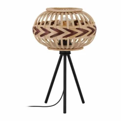 Style Boho-Chic-Luminaires Eglo Lampe de table Eglo DONDARRION Noir, 1 lumière