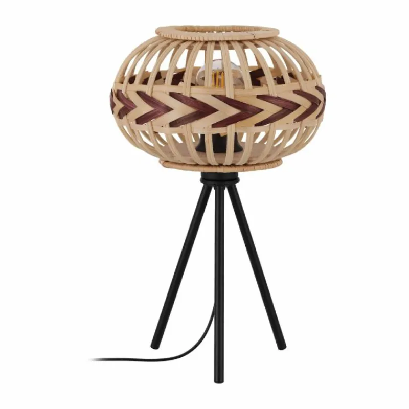 Style Boho-Chic-Luminaires Eglo Lampe de table Eglo DONDARRION Noir, 1 lumière