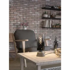 Suspension Verre Fumé-Luminaires Eglo Lampe de table Eglo GARGRAVE Gris, Laiton, 1 lumière