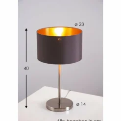 Lampes En Tissu-Luminaires Eglo Lampe de table Eglo Leuchten Maserlo Nickel mat, 1 lumière
