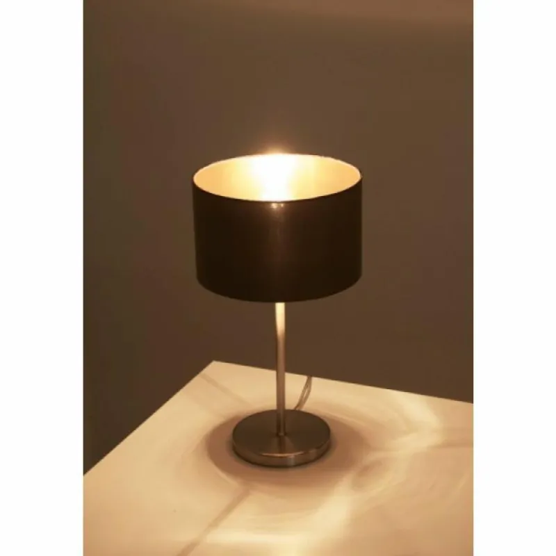 Lampes En Tissu-Luminaires Eglo Lampe de table Eglo Leuchten Maserlo Nickel mat, 1 lumière