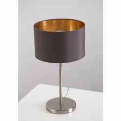 Lampes En Tissu-Luminaires Eglo Lampe de table Eglo Leuchten Maserlo Nickel mat, 1 lumière