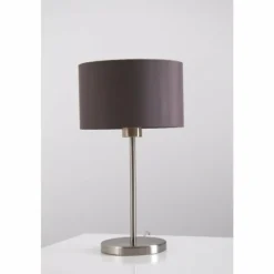 Lampes En Tissu-Luminaires Eglo Lampe de table Eglo Leuchten Maserlo Nickel mat, 1 lumière