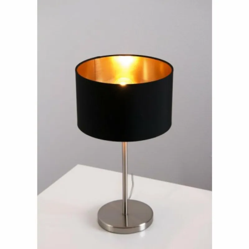 Lampes En Tissu-Luminaires Eglo Lampe de table Eglo Leuchten Maserlo Nickel mat, 1 lumière