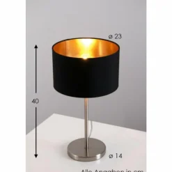Lampes En Tissu-Luminaires Eglo Lampe de table Eglo Leuchten Maserlo Nickel mat, 1 lumière