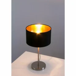 Lampes En Tissu-Luminaires Eglo Lampe de table Eglo Leuchten Maserlo Nickel mat, 1 lumière