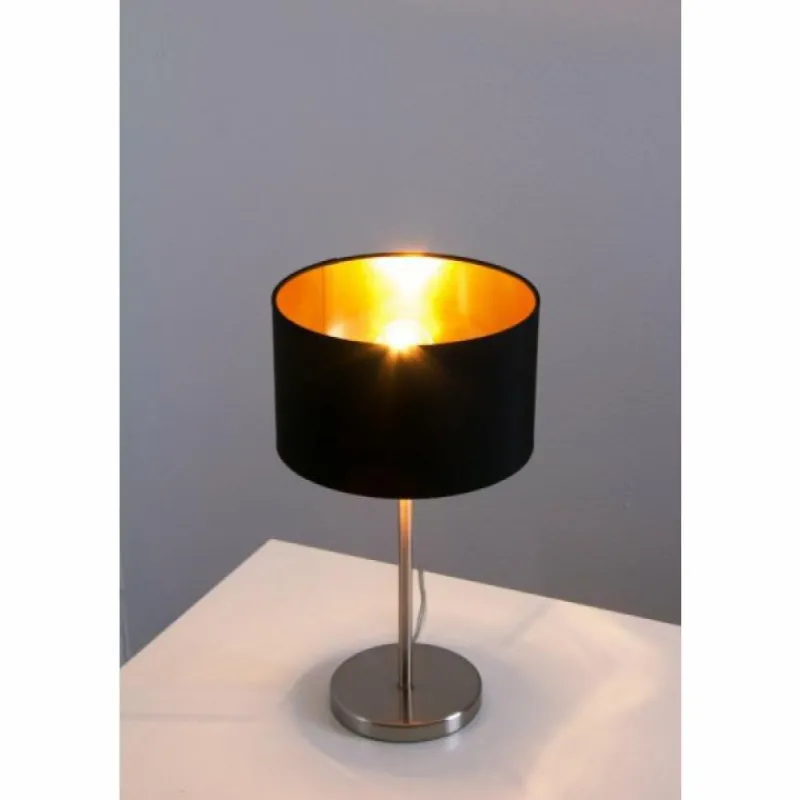 Lampes En Tissu-Luminaires Eglo Lampe de table Eglo Leuchten Maserlo Nickel mat, 1 lumière