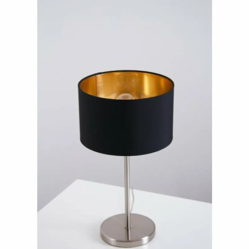 Lampes En Tissu-Luminaires Eglo Lampe de table Eglo Leuchten Maserlo Nickel mat, 1 lumière